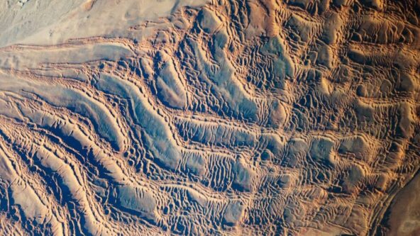 aerial photo of coastal desert and arid conditions in Namibia, Africa