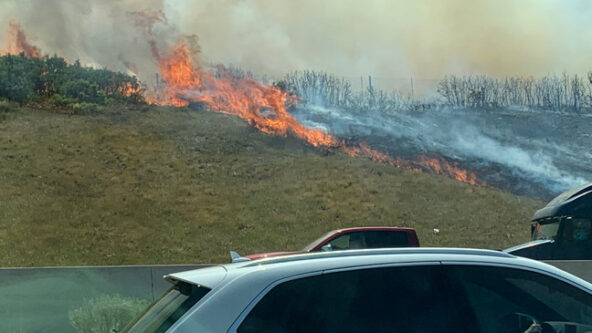 photo roadside fire from Parley's Canyon, Utah | source KUTV