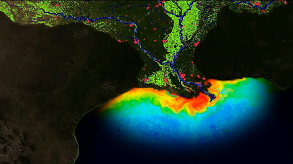 image: Nutrient runoff map shows impact of human activities on water quality and the annual summer dead zone in the Gulf of Mexico | image source: NOAA