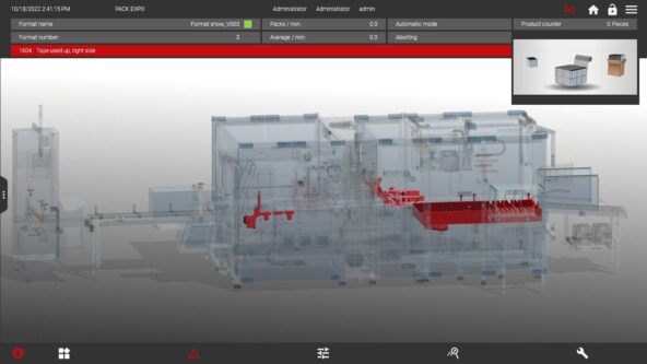 screen capture of human machine interface (HMI) integrated with KISTERS 3DViewStation 3D CAD visualization software