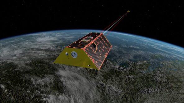 conceptual image of Gravity Recovery and Climate Experiment (GRACE) satellites measuring gravity to reveal water storage levels on land | credit NASA/JPL-Caltech