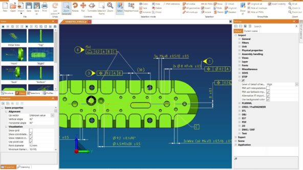 screen capture of 3DViewStation 3D CAD visualization software and processing Jupiter Tessellation JT data